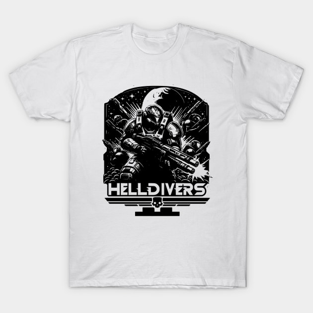 HELLDIVERS GO IN! T-Shirt by Lolane